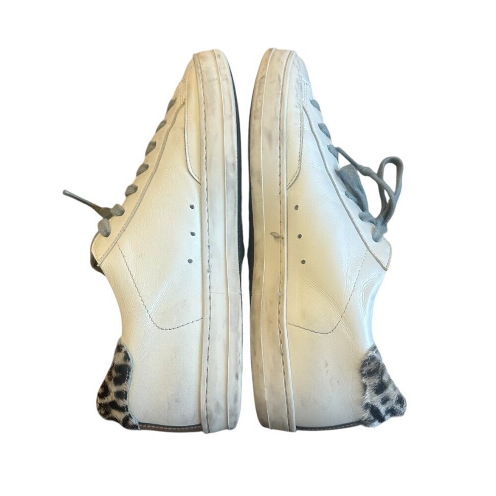P448 Jack White Sneakers Tennis Shoes Animal Print Silver Size 38 7.5 Women's - Picture 8 of 13